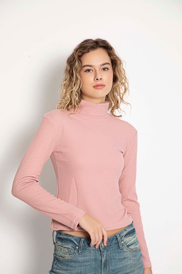 VISHENKA Women s Turtleneck Dusty Rose Color Body Trendyol
