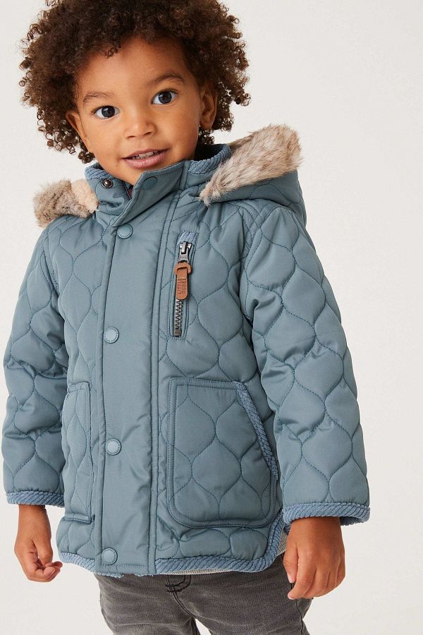 Baby blue quilted jacket clearance
