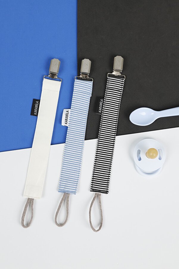 KARAMİLA 3’lü Set Emzik Askısı- Emzik Zinciri - Emzik Tutacağı