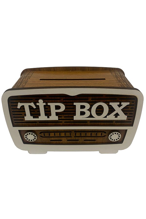 ŞKL-Wooden Radio Type Box Box Piggy Bank Tip Box 1