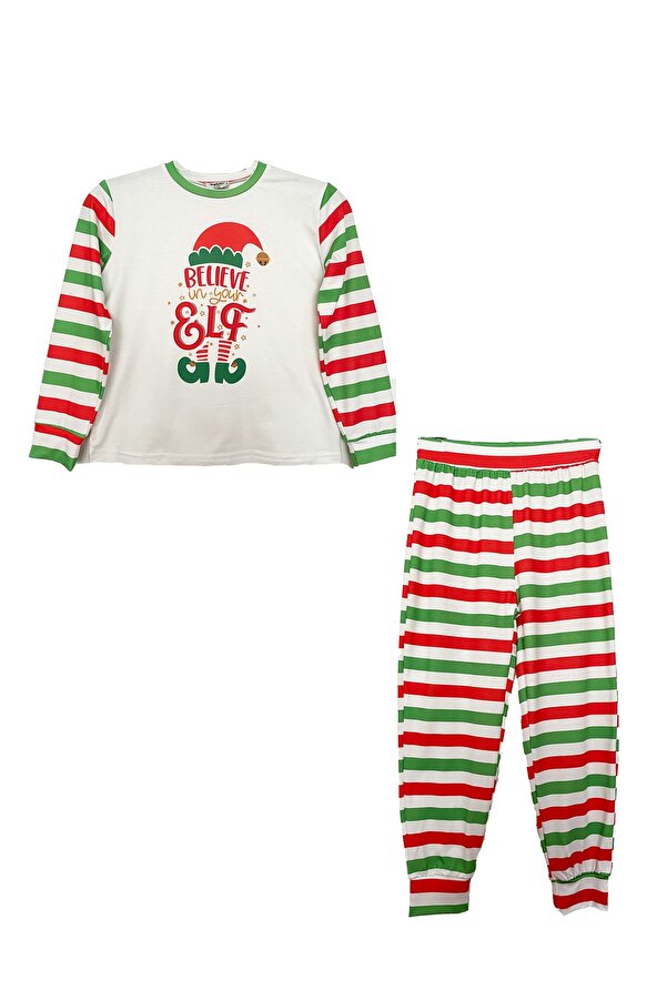 Bolder Yeni Yıl Çizgili Çocuk Pijama Takımı