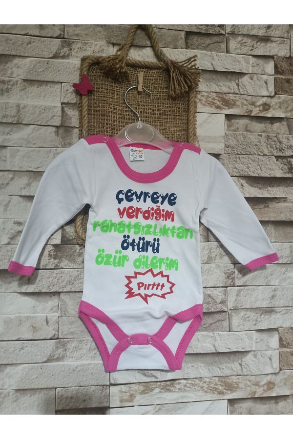 Cantaz Baby-Printed Long Sleeve Bodysuit - I'm Sorry for the Discomfort I Gave the Environment? 1