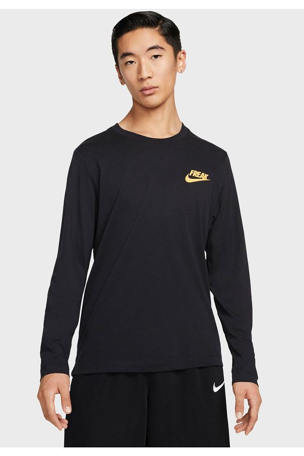 Nike Dri Fit Giannis Freak Swoosh Basketball Black Long Sleeve T Shirt Dn2938 010 Trendyol
