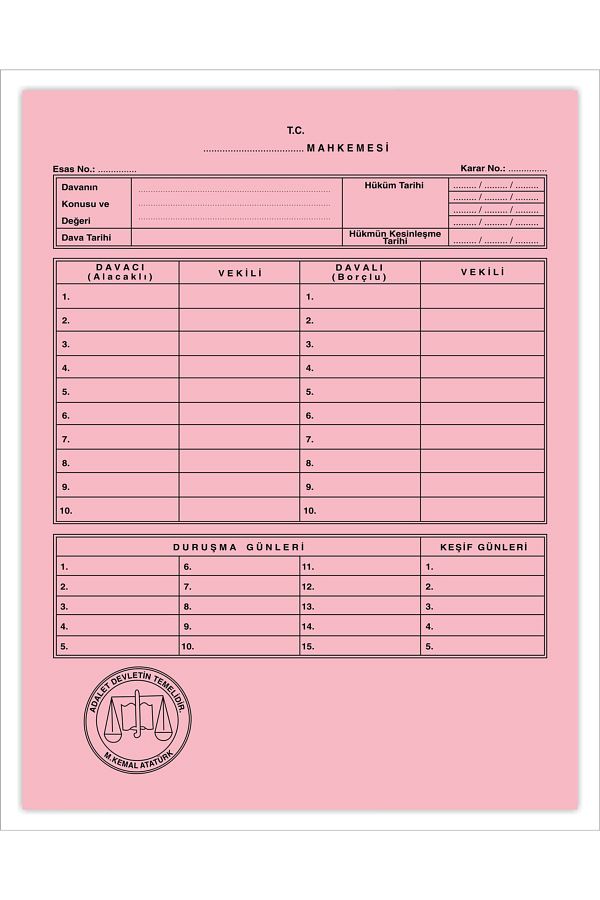 Kaya-Court File Pink Lawyer Procedure Executive Courthouse Baro Files 100 Pieces 1
