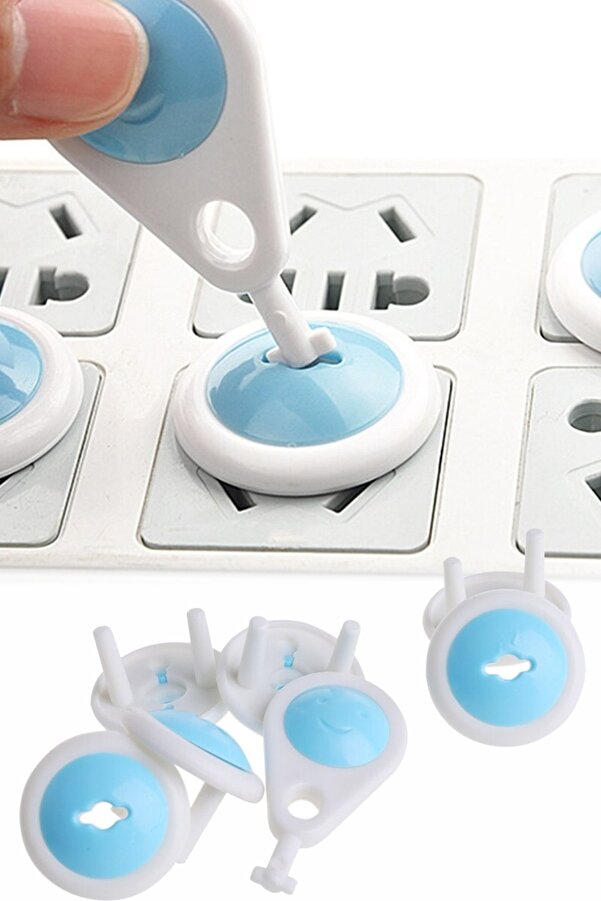 Binbirreyon Çocuk Güvenlik Priz Emniyeti Anahtarlı Priz Kapağı 6 Adet+anahtar Pd012