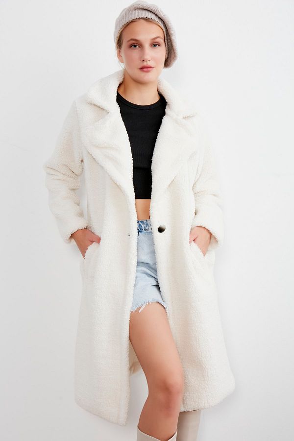 Long plush coat clearance