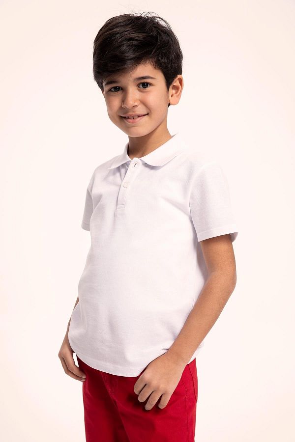 DeFacto-Boy's Regular Fit Back to School Polo Neck Pique Short Sleeve Polo T-Shirt 1
