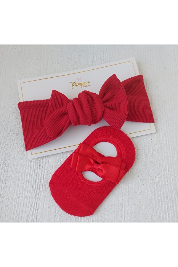 pempem bandana Kız Bebek Bandana Çorap Takim