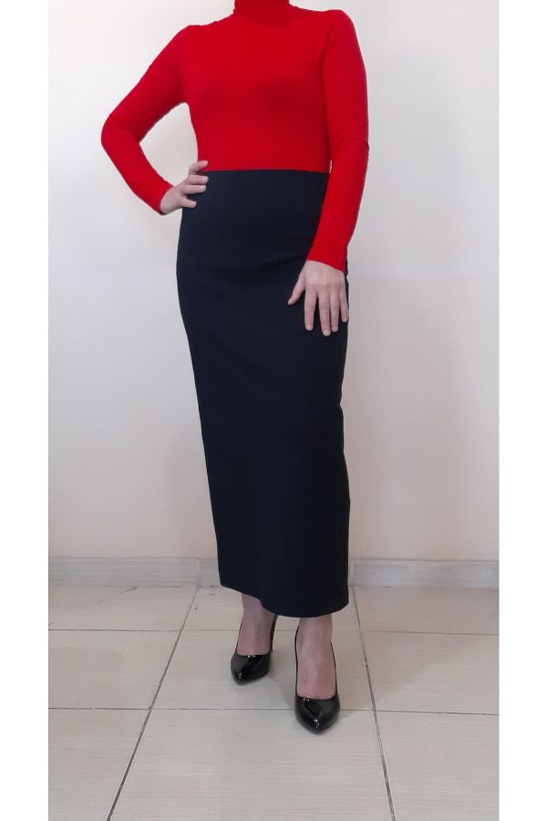 Navy wtyczki blue pencil skirt 5t