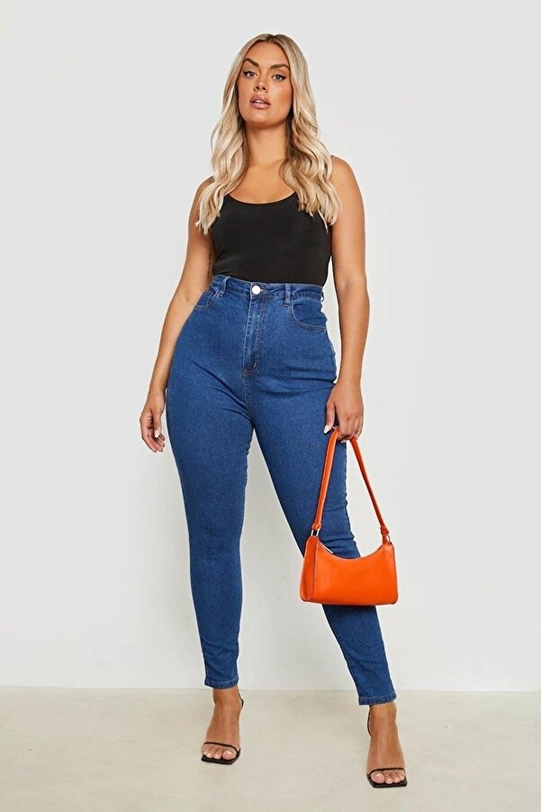 Livik Medium Blue Plus Size Slim Fit Jeans Tight- Trendyol