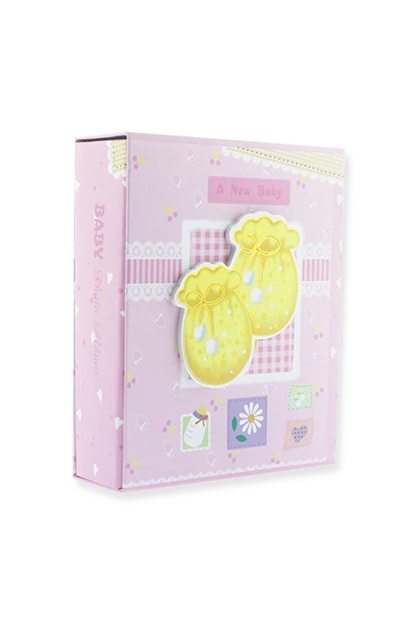 mutlu adım Fotoğraf Albümü 14x17cm Pembe Patikli