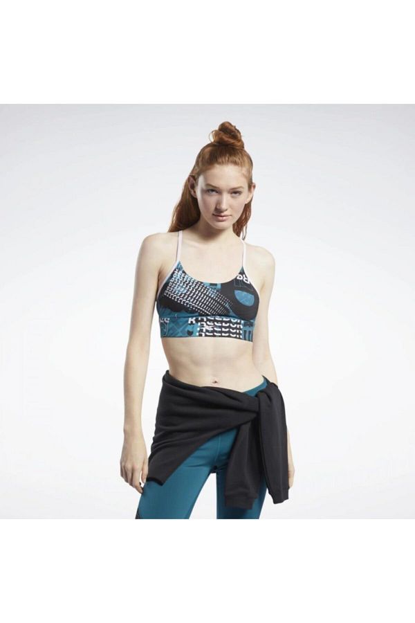 Reebok Fj2695 Meet You There Low Impact Women s Blue Sports Bra Trendyol