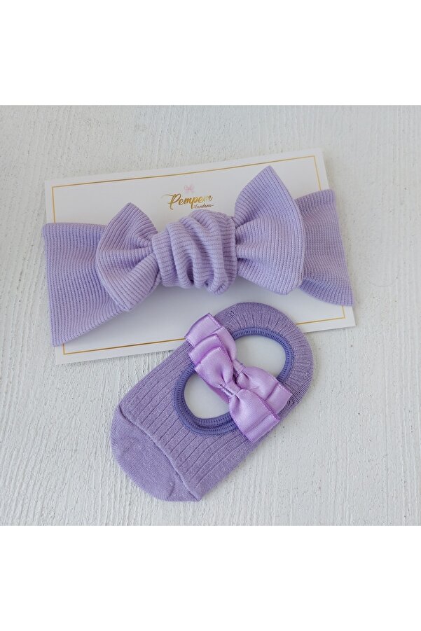 pempem bandana Kız Bebek Bandana Çorap Takim