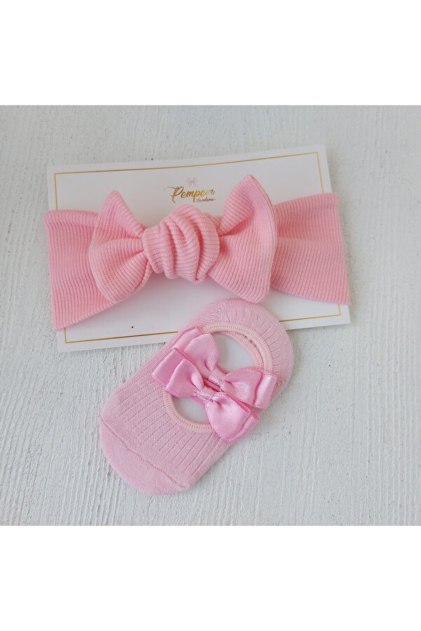 pempem bandana Kız Bebek Bandana Çorap Takim