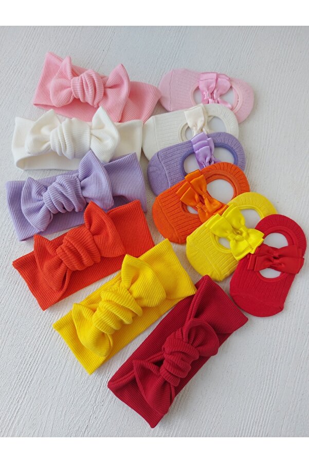 pempem bandana Kız Bebek Bandana Çorap Takim