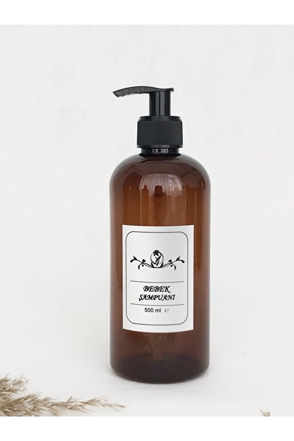 Dem Home Amber Cam Görünümlü Plastik Sabunluk Banyo Bebek Şampuan Şişesi Pompa Kapaklı 500ml