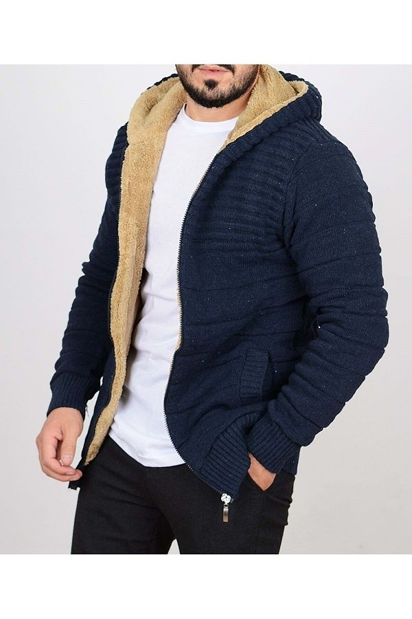 Thick navy cardigan on sale