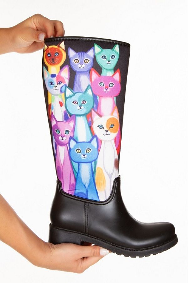Women's rain boots with cats on them cheap