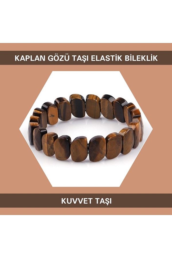 Sahi Aksesuar Force Stone Tiger Eye Natural Stone Elastic Bracelet Db138
