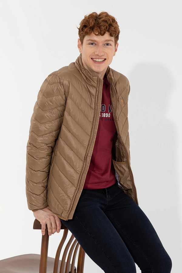 U.S. Polo Assn. Stand Collar Feather Quilted Coat Trendyol