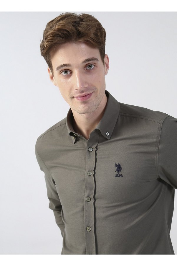 U.S. Polo Assn. Button-Down Collar Green Men's Shirt Nova022k