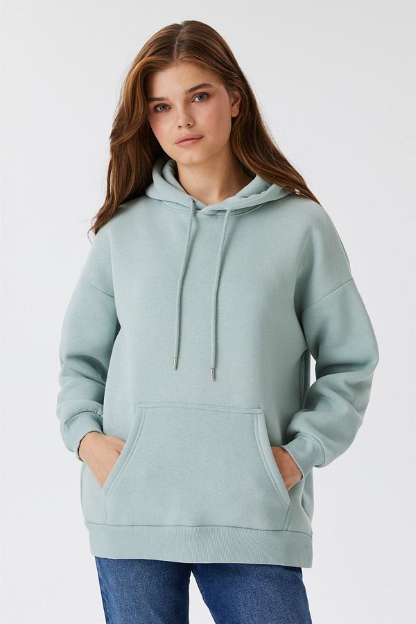 Lee Cooper Ella Women s Hooded Sweatshirt Mint Trendyol