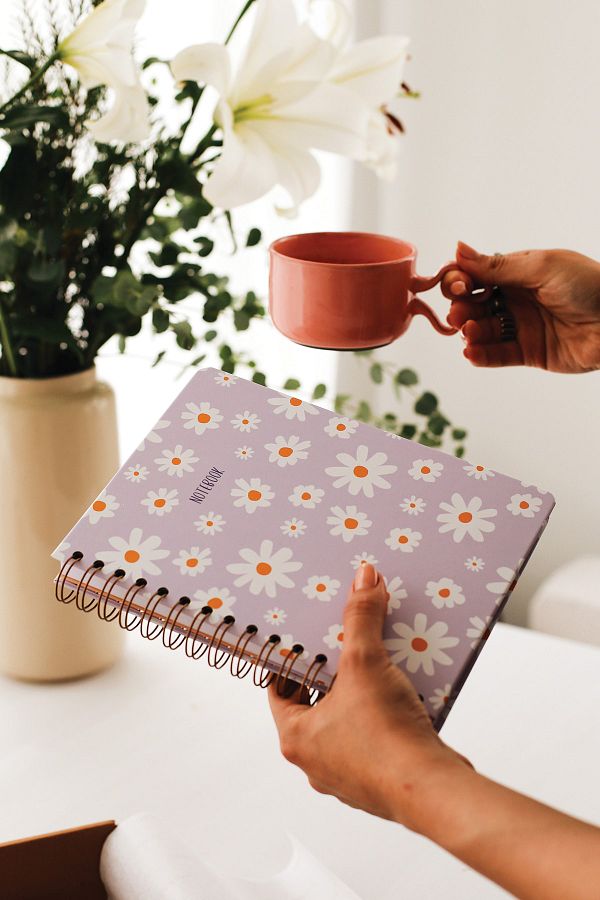 Matt Notebook-A5 15x21 Cm Spiral Lined Undated Notepad Daisy 1
