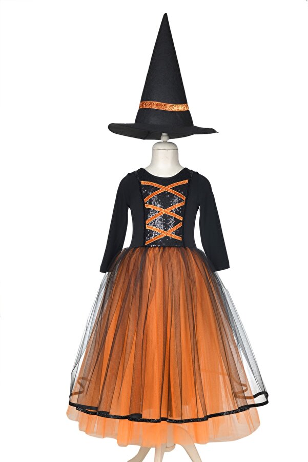 Gala Kostüm Orange Girl's Witch Costume- Trendyol