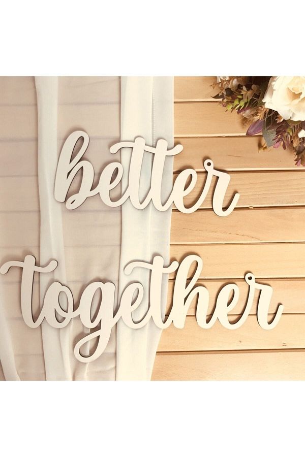 Aker Hediyelik-Better Together Wooden Double Wedding Wedding Engagement Chair Wall Door Ornament Calligraphy 1