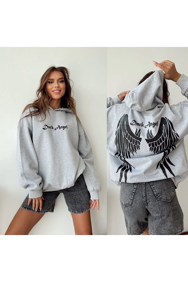 Sweatshirt with angel wings on back top