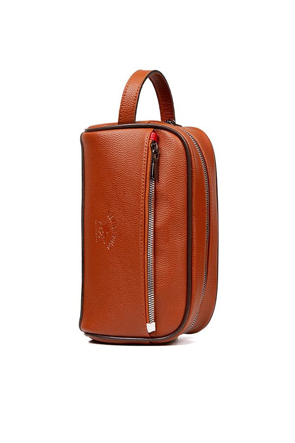 Newish Adelina Men s Leather Portfolio Clutch Bag Travel Shaving Cosmetic Clutch Bag And Mechanism Wallet Set Trendyol