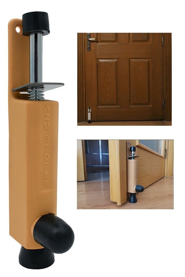 Azm-Brake Push Door Stopper Buffer Oak 1