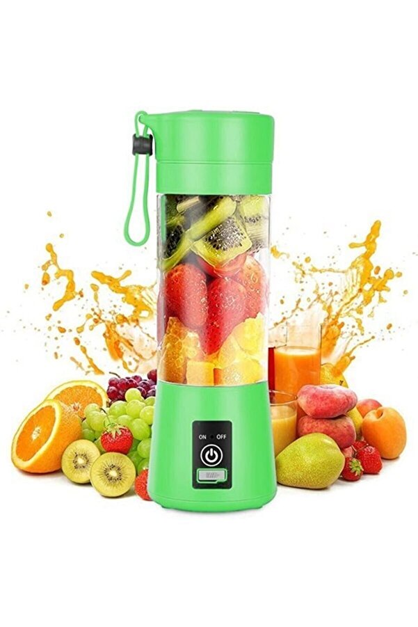 STFAST Taşınabilir Şarjlı Shaker Smootie El Blender Hızlı Bebek Maması Hazırlama Aleti 6 Bıçaklı Yeşil