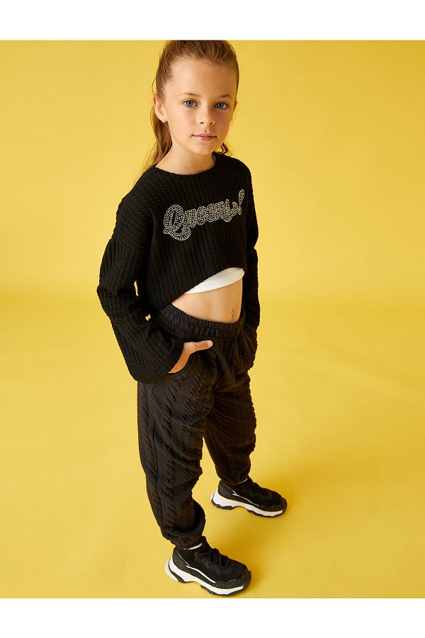 Koton-Basic Textured Jogger Sweatpants with Pockets 1