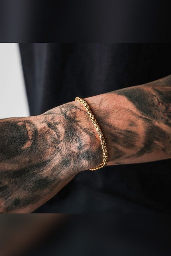 The Collection-Unisex Angelus Tarnish Resistant Gold Steel Bracelet 1