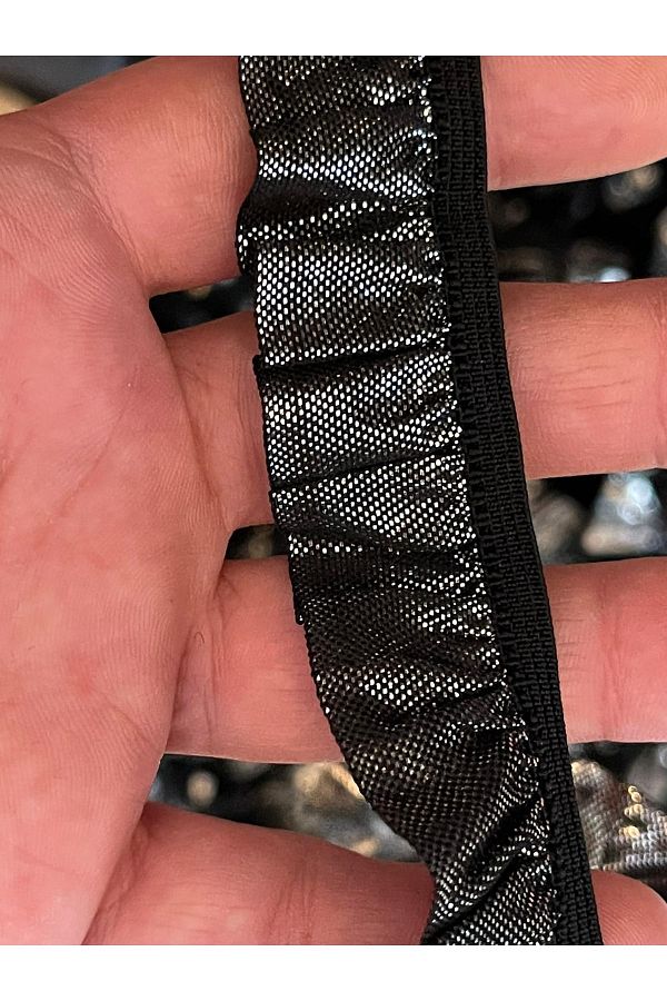Gönülden Tasarım-Culoare argintie Volane strălucitoare Îmbrăcăminte elastică Accesoriu de cusut Panglică decorativă Lățime 2 Cm Lungime 1 Metru 1