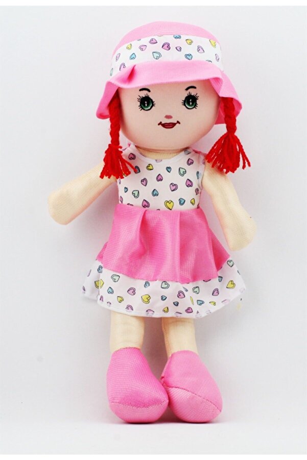 BURDANEVE Bez Bebek Pembe Elbiseli Oyuncak Bebek (50 Cm)