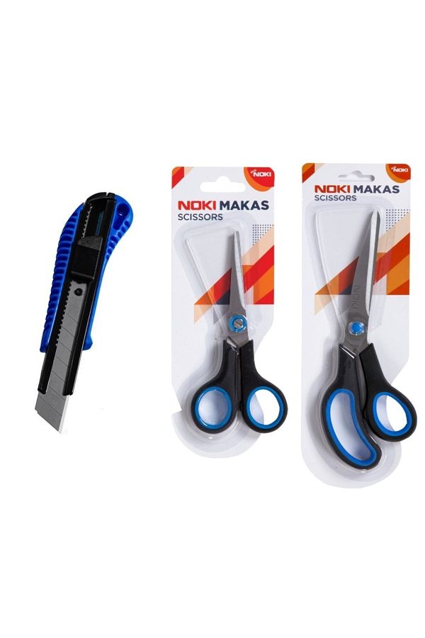Noki-Office Scissors and Utility Knife Set 3 Pieces 1