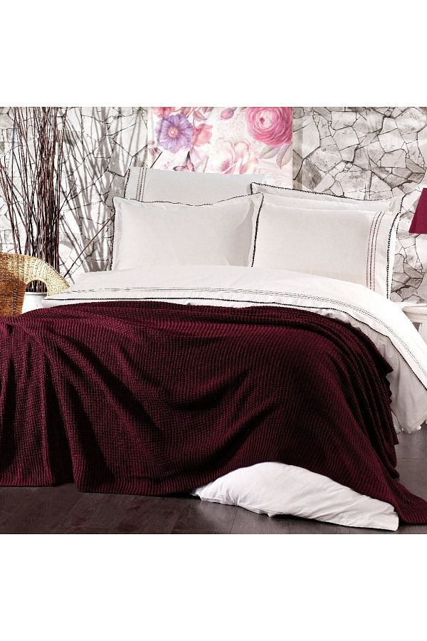 Hobby Premium Fancy Knitwear Double Blanket Set Custom Blanket Trendyol