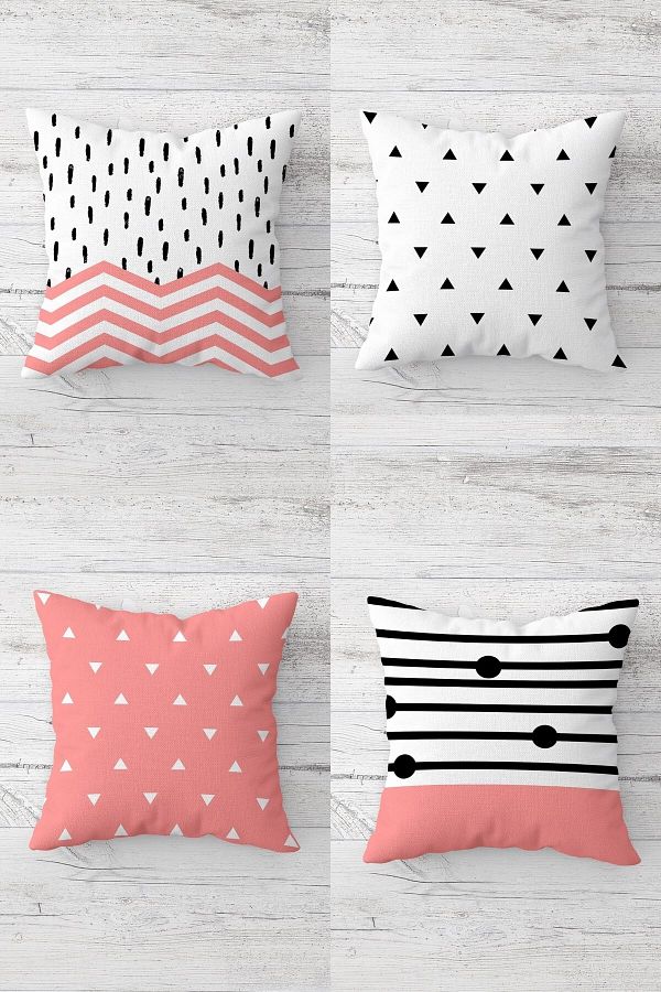 on the clouds-Geometric Triangle Line Drop Pattern Hidden Zippered Throw Pillow Cover Seat Pillow Cover Set(4pcs) 1