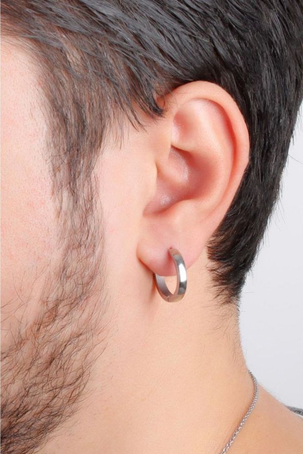 Mens thin hoop earrings clearance