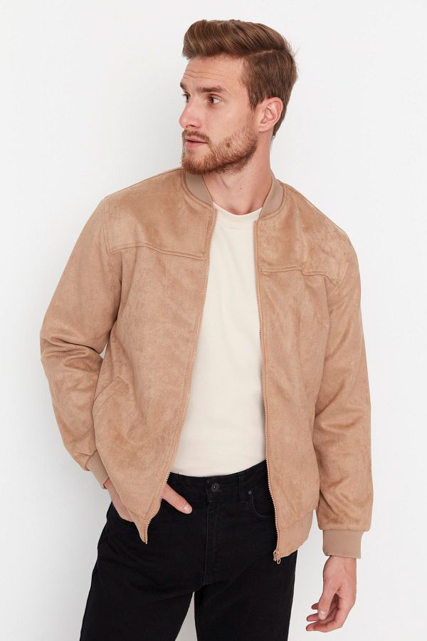 Suede jacket camel sales