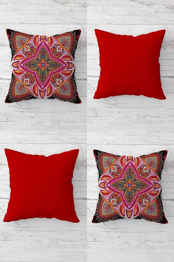 on the clouds-Ethnic Patterned and Colorful Hidden Zippered Throw Pillow Sofa Pillow Set - 4 Pieces 1