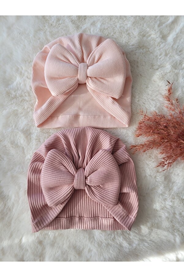 SeherBebeButik Kız Çocuk & Bebek Renkli Bone 2'li Set