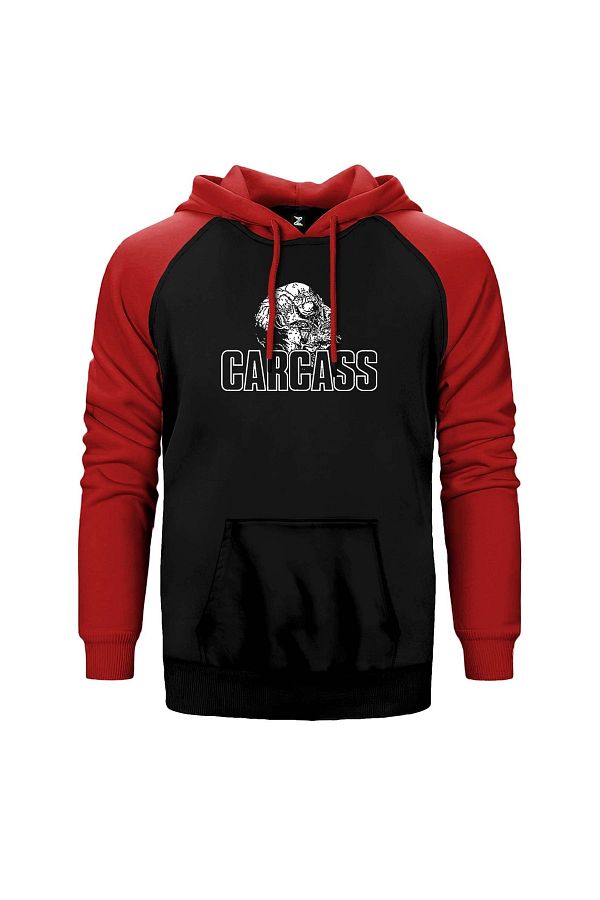 Z zepplin Carcass Red Raglan Sleeve Hooded Sweatshirt Trendyol