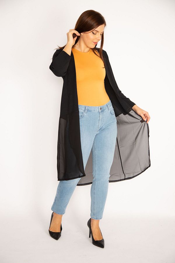 Long chiffon cardigan shop