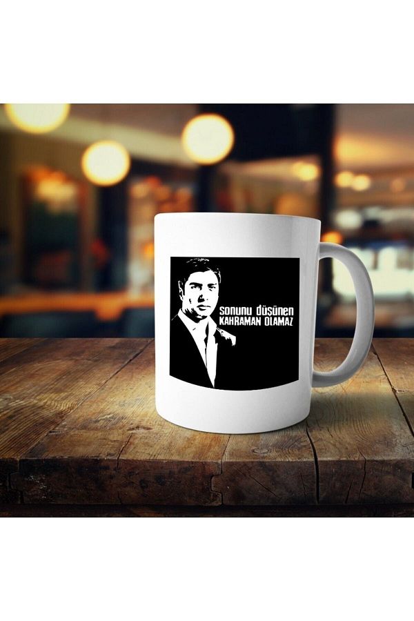 Öz Kupa-Valley of the Wolves Ambush Polat Alemdar "Those Who Think About the End Cannot Be a Hero" Printed Mug 1
