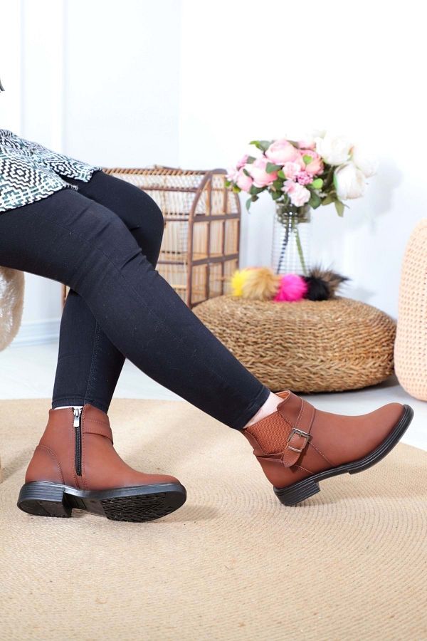 Konfores 1390 Rubber Sole Flat Boots Trendyol