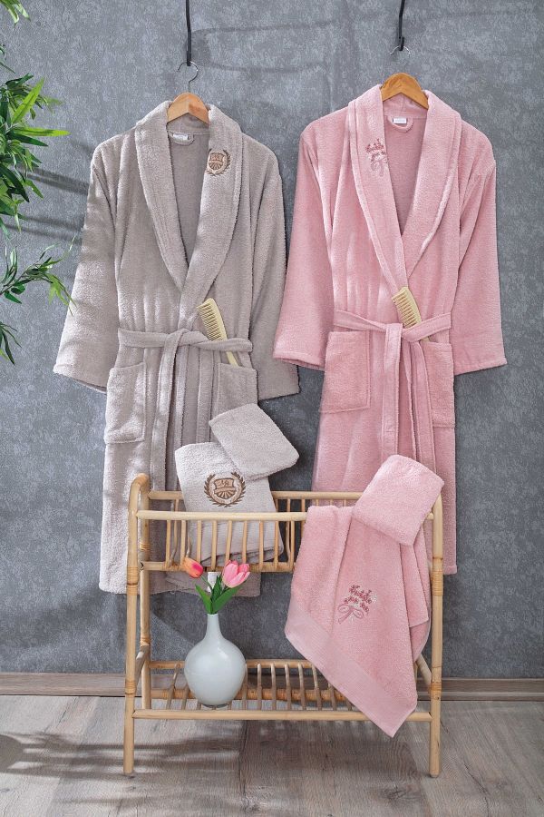 Lorateks-10 Piece Embroidered Bathrobe Set - Bathrobe - Bathrobe Set - Dowry Set 1