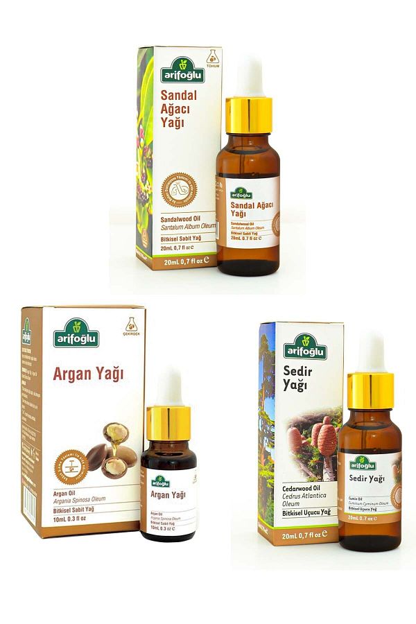 Arifoğlu-Oryantel Aromatherapy Set - Sandal 20ml+Cedar 20ml+Argan 10ml 1